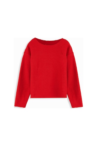 Denokids Crop Top Kız C Ocuk Kırmızı Sweatshirt Çok Renkli