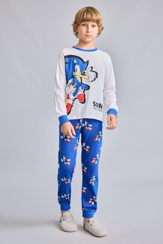 Defacto Sonıc The Hedgehog Baskılı Uzun Kollu Üst Jogger Fit Alt 2li Pijama Takımı Erkek Çocuk I1682a826auwt34 Beyaz-wt34
