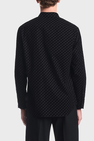 Emporio Armani Kadife Logolu Pamuklu Uzun Kollu Gömlek Erkek Gömlek Em006705 Af27982 Pc005 Siyah SİYAH