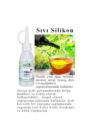 Sıvı Silikon Yapıştırıcı 50 Ml 1 Adet Brons Silikon Yapıştırıcı Sıvı 50 Gr Plastik Cam Mermer Kağıt Karton Tahta Köpük
