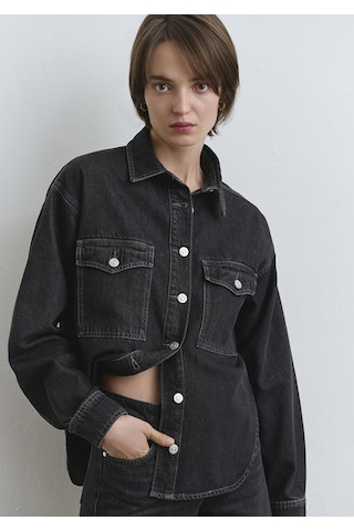 Mavi - Bekka Classic Denim Gri Jean Gömlek 1211000-89238 Antrasit