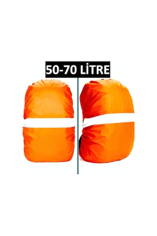 Omeniv 50-70lt Turuncu Reflektörlü Kılıf Sırt Çantası Kılıfı Toz Çok Renkli