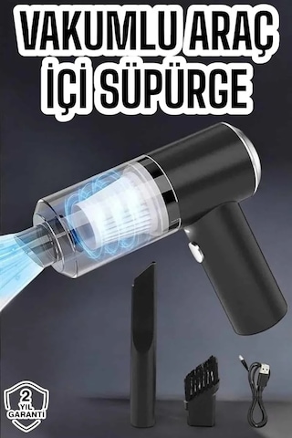 Üflemeli Güçlü Vakumlu Ev Ofis Araç Süpürgesi El Süpürgesi Şarjlı 1