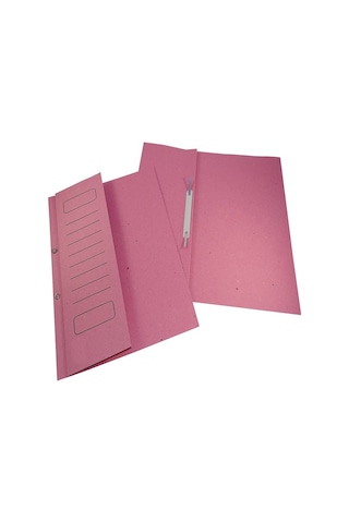 Yarım Kapak Telli Dosya Pembe Karton 50 Adet Karton Yarım Kapaklı Kapsüllü Dosya A4 Boy 24x32 Cm Klasör İçin Büro Ofis