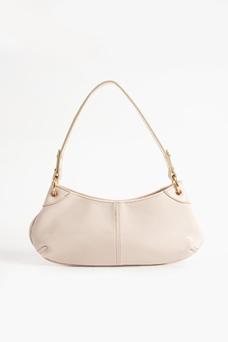 Lovelystore Bükreş Model Omuz Ve El Çantası Parlak Kırçıllı Yapılı Fermuarlı 33x14 Krem