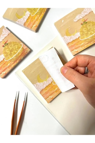 Küçük Prens Temalı Sarı Gezegen Ve Bulut Desenli Postit/post-it/yapışkanlı Not Kağıdı/sticky Note