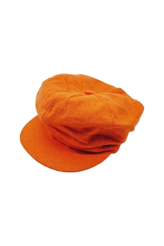 Uniquetrenders Kadın Arkadan Lastikli Kışlık Baretta Şapka Turuncu