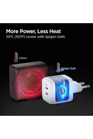 Spigen ACH03717 45w Usb-c 2 Port Mini Adaptör Hızlı Şarj Aleti