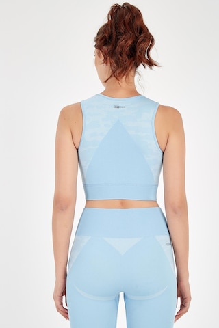 Maraton Active Slimfit Kadın Bisiklet Yaka Kolsuz Fitness Mavi Bra 813054-Mavi