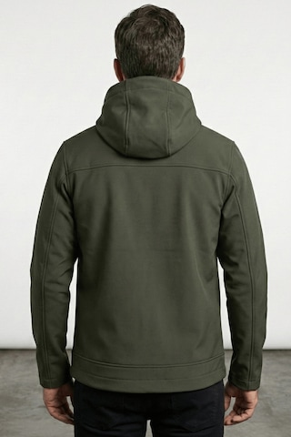 Erkek Mont İçi Polarlı Softshell Mont Su Ve Rüzgar Geçirmez Kapüşonlu Spor Mont Haki