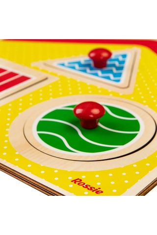 Rossie Ahşap Ilk Yapboz Geometrik Ev