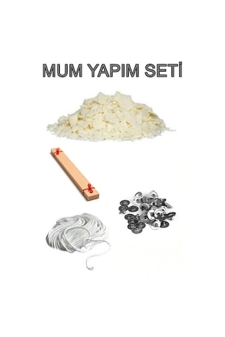 Soya Mum Yapım Seti, 1Kg Soya Wax, Fitil, Mum Çıtçıtı,Ahşap Fitil
