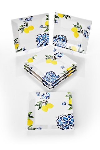 Piatti Naturali 6'lı Limon Pasta Tabak Seti Tatlı Sunum Seti Servis 20cm