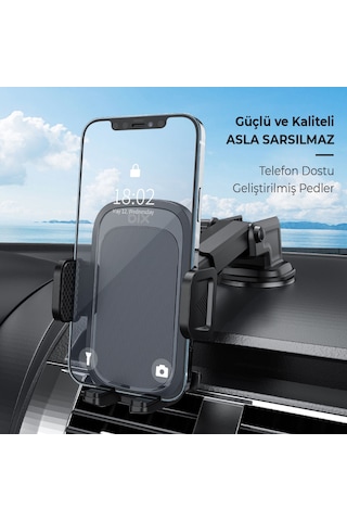 Bix Bxch4 Çok Fonksiyonlu Araç İçi Vantuzlu Telefon Tutucu Siyah