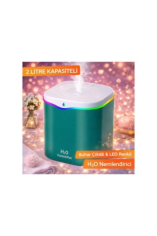 2 Litre Oda Hava Nemlendirici Water Drop Humudifier Rgb Led Işıklı Buhar Makinesi
