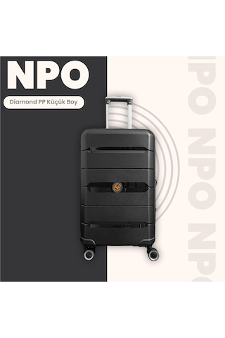 Npo Diamond Pp Polipropilen Küçük Kabin Boy Kırılmaz Valiz - Siyah