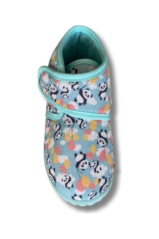Soylu Yumuşak Pamuklu Unisex Çocuk Pandufu Yeşil/panda Su Yeşil