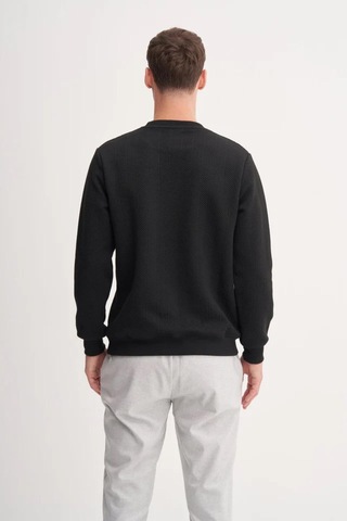 Cazador 53395 Erkek Bisiklet Yaka Sweatshirt Siyah
