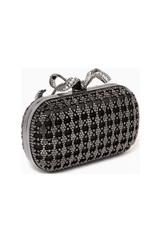 Self-portrait Zincir Zırh Ve Kumaştan Kristal Çanta, Işıltılı & Parti, Pırlanta Fiyonk Abiye Çanta Siyah