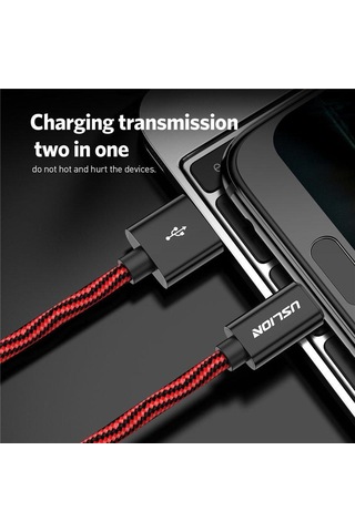 Uslıon Mikro Usb Kablosu Samsung Xiaomi Tablet Android Usb Şarj Kablosu 2a Hızlı Şarj Usb Veri Kablosu 1.8 M Gümüş