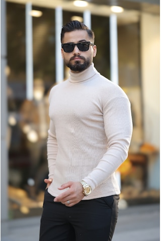 Ribac Boğazlı Balıkçı Triko Erkek Kazak 5'li Paket - Siyah - Beyaz - İndigo - Gri - Bej Çok Renkli