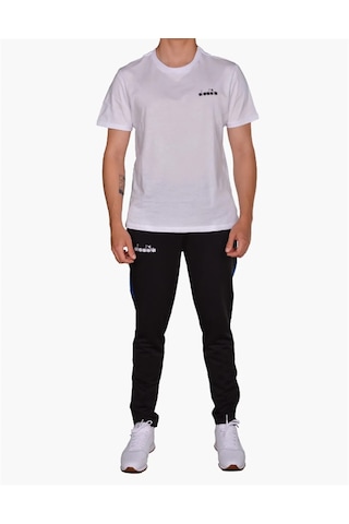 Diadora Ritim - Çocuk Likralı Siyah-mavi Eşofman Altı Siyah