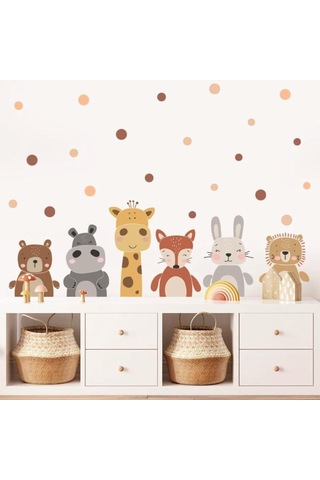 Boho Hayvanlar Alemi Duvar Dekorasyon Sticker