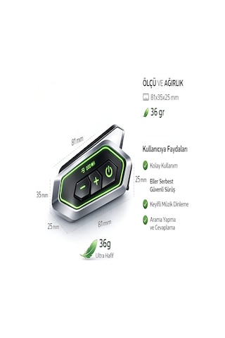 Ip67 Su Geçirmez İnterkom Bt5.3 Rgb Işıklı Motosiklet Kask Kulaklığı
