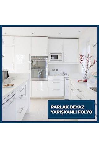 Parlak Beyaz Lake Görünüm Yapışkanlı Folyo