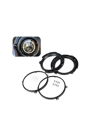 Geeroyoo Jeep Wrangler Jk 2007-2017 İçin 7 Inç Siyah Plastik Far Montaj Braketi Ve Halka Seti