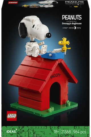 LEGO® Ideas Peanuts: Snoopy’nin Köpek Kulübesi 21368 - Yetişkinler için Snoopy Figürü İçeren Model Yapım Seti (964 Parça)