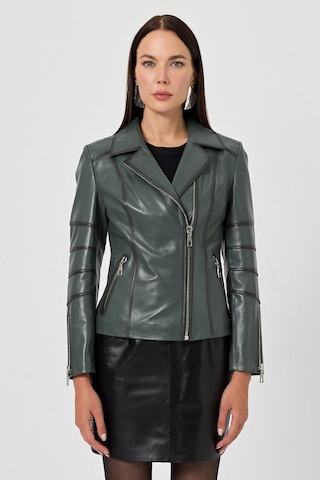Diana Yeşil Kadın Deri Mont 001
