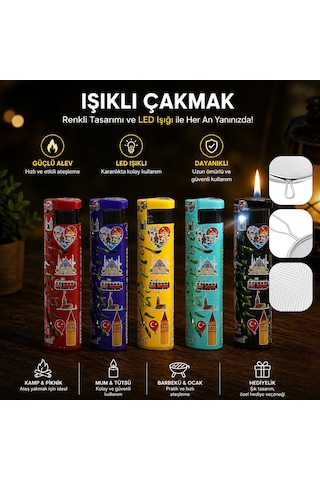 Rüzgar Çakmağı - Led Işıklı - Türkiye Temalı - Renkli
