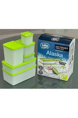 Hobby Life Alaska Derin Dondurucu Saklama Kabı 6'li Set Yeşil Çok Renkli