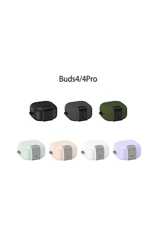 Samsung Galaxy Buds 4 Pro / Buds 4 İle Uyumlu Kılıf Standlı Kilitli Tpu Premium Matte Trip Case Beyaz