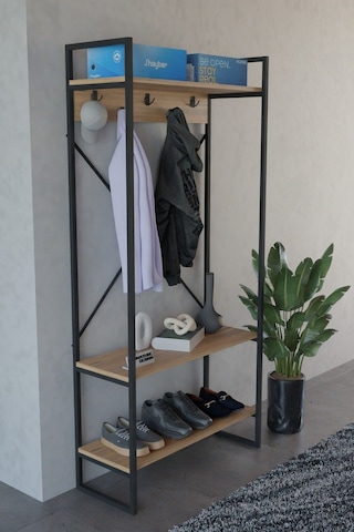 Echo Vestiyer Askılık Portmanto Ayakkabılık Çok Amaçlı Vestiyer Çam