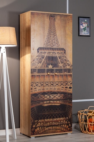 Nora Eyfel / 5 Raflı 2 Kapaklı Çok Amaçlı Mutfak Dolabı Banyo Dolabı Çok Amaçlı Dolap