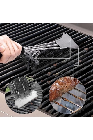 Mangal Izgara Temizleme Fırçası Paslanmaz Çelik Telli, Uzun Saplı Grill Temizlik Aparatı Mangal Temizlik Fır 69433523