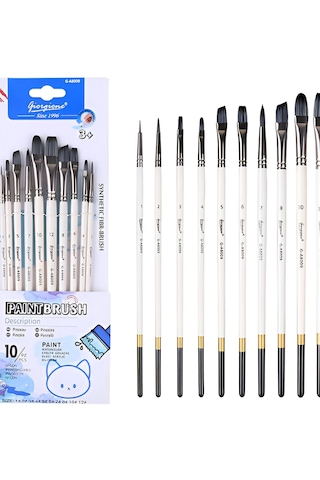 Giorgione Fırça Seti 10lu Paket Çok Amaçlı Kullanıma Uygun Klaiteli Sentetik Fırçalar