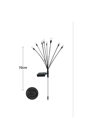 Solar Işık Bahçe Aydınlatma Saçaklı Yürüyüş Aydınlatma Sarı