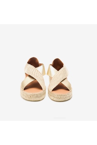 Sandalet Kadın Mar Toni Pons Flat Espadrılle In Suede And Raffıa Platin