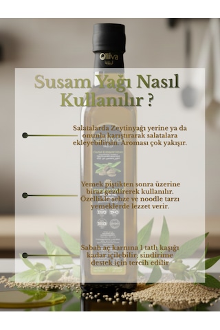 %100 Doğal Soğuk Sıkım Susam Yağı 500 Ml Katkısız, Saf & Cam Şişe