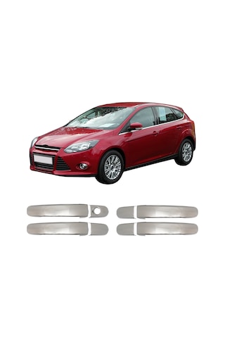 Ford Focus 3 Uyumlu 2011-2018 Krom Kapı Kolu 4 Kapı Paslanmaz Çelik