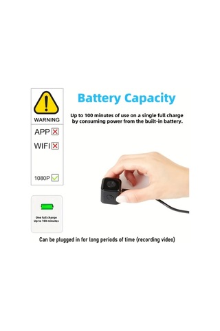 Xuweiwei Mini Security Camera 64gb 1080p Gece Görüşlü Taşınabilir Kamera Dahili Bataryalı Aı Hareket Algılama Usb Şarj Ev Pet Güvenliği Siyah