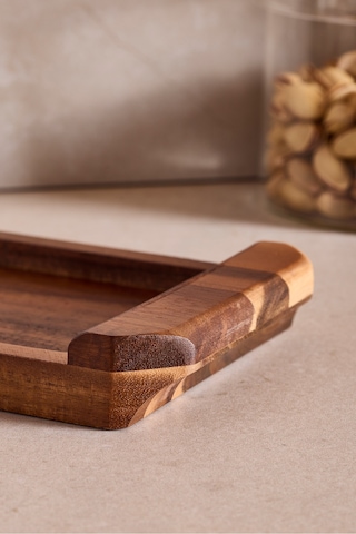 Akasya Sunumluk Kulplu 24x12 Cm Kahverengı Kahverengi