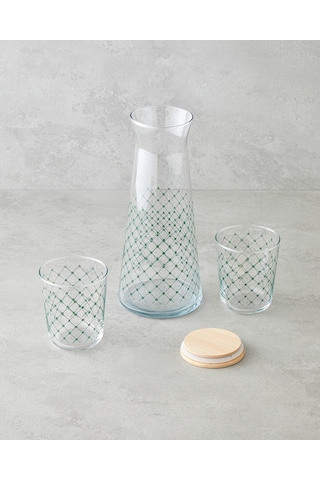 English Home Greentide Cam 3 Parça Su Takımı 1150 Ml + 315 Ml Yeşil Yeşil