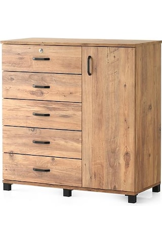Buket Dolaplı 5 Çekmeceli Şifonyer 94x45x95 Demonte 001