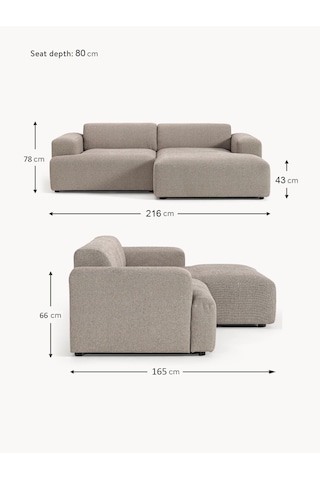 Most Mollista 2 Modül Sağ Köşe Koltuk 10 Kahverengi Keten Kumaş Y