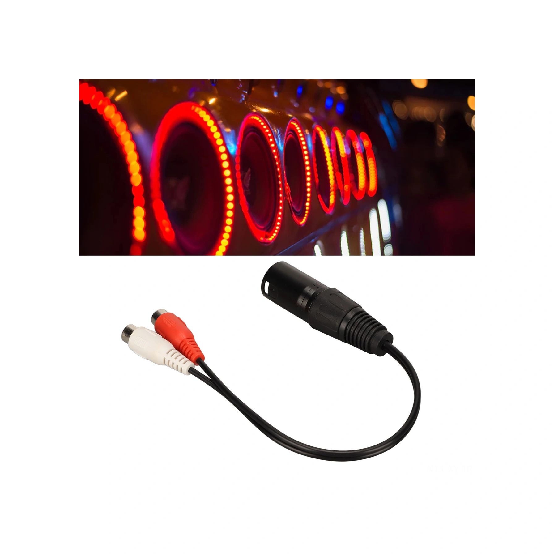 Shineyee Xlr Erkekden 2 Rca Dişiye Y Bölücü Kablosu - Gürültü Engelleme, 24k Altın Kaplama, Mikser Ve Amfi İçin Ses Aktarımı