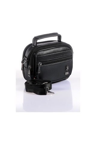 U.S. Polo Assn. Plevr84 Metal Logolu Çapraz Askılı Erkek Çanta Siyah